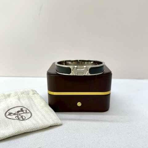 HERMES Super H拉絲鈀金手環