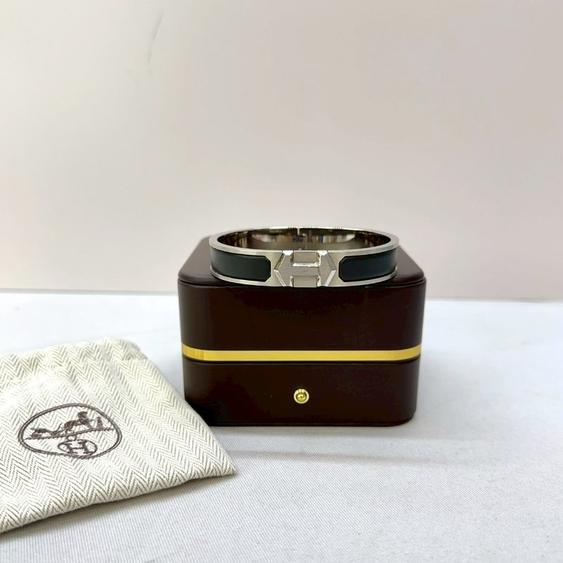 HERMES Super H拉絲鈀金手環-0