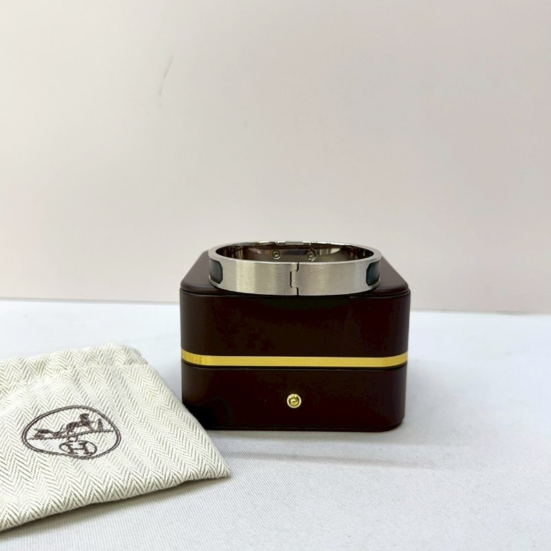 HERMES Super H拉絲鈀金手環-1