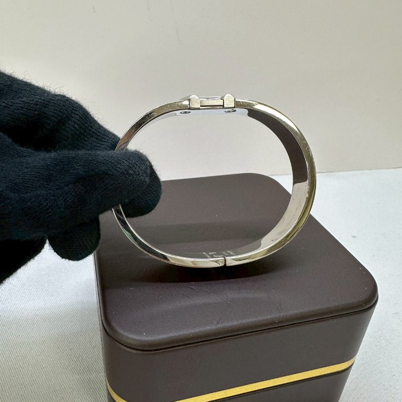 HERMES Super H拉絲鈀金手環-5