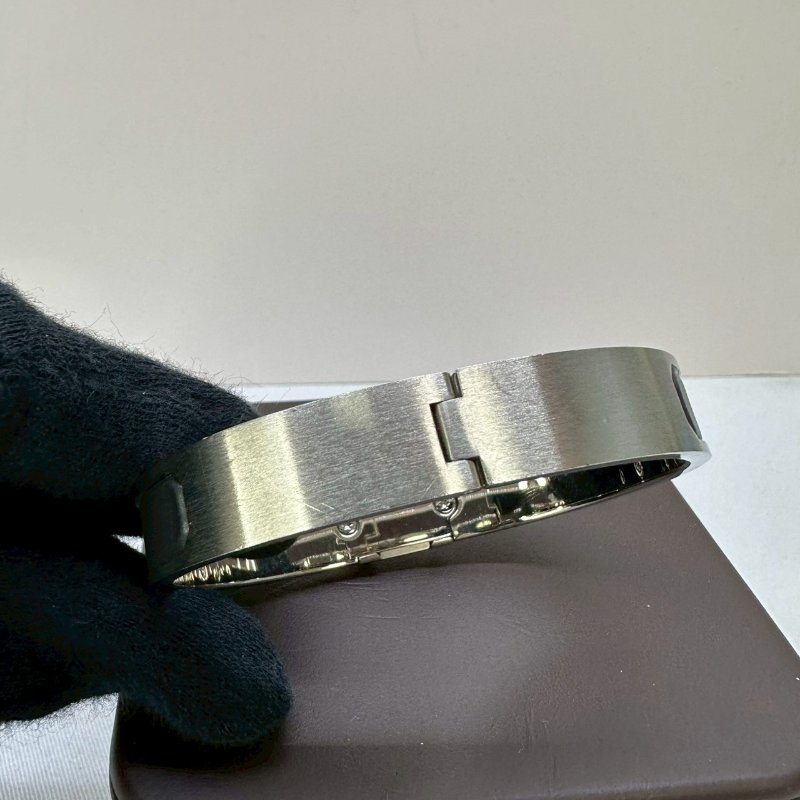 HERMES Super H拉絲鈀金手環-6