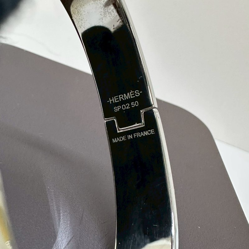 HERMES Super H拉絲鈀金手環-8