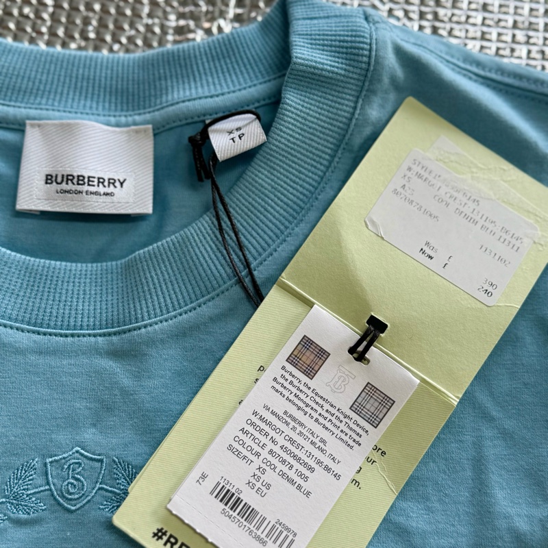 全新商品 Burberry刺繡戰馬經典藍短T版（尺寸在商品描述內）-12