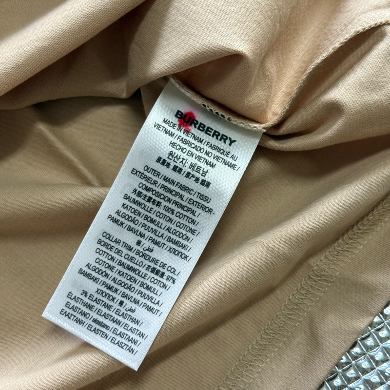 全新商品 Burberry 經典字母Logo 棉質短袖米色T恤(尺寸在內文）-5