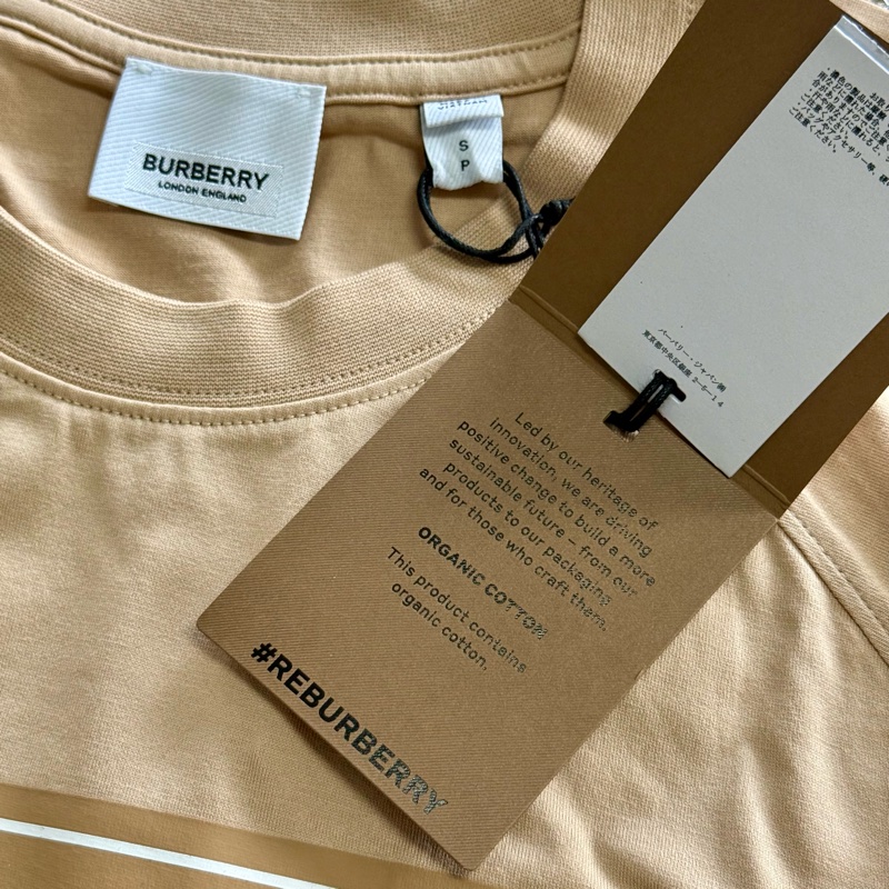 全新商品 Burberry 經典字母Logo 棉質短袖米色T恤(尺寸在內文）-19