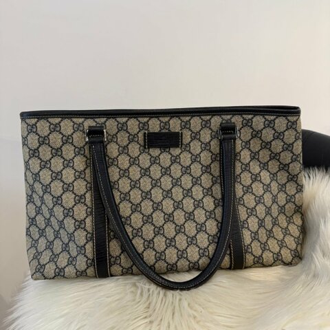 GUCCI 黑色老花托特包