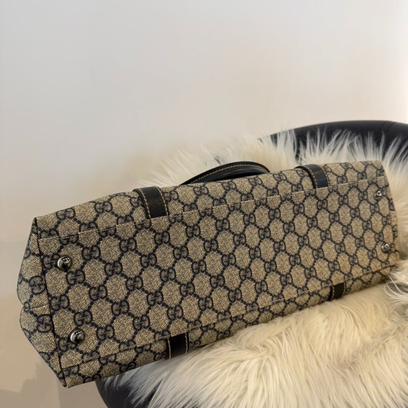 GUCCI 黑色老花托特包-2