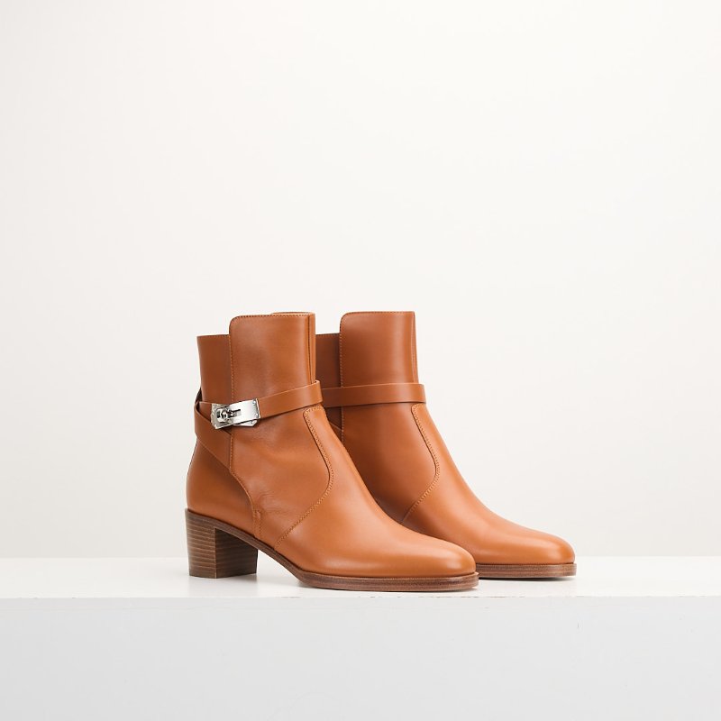 Hermès Neo ankle boot Kelly扣短靴/Naturel棕色-0