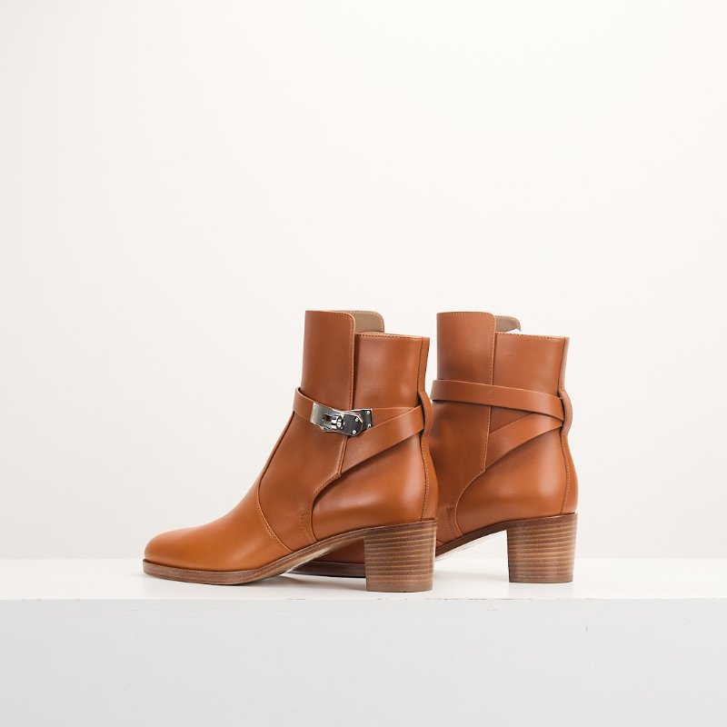 Hermès Neo ankle boot Kelly扣短靴/Naturel棕色-2