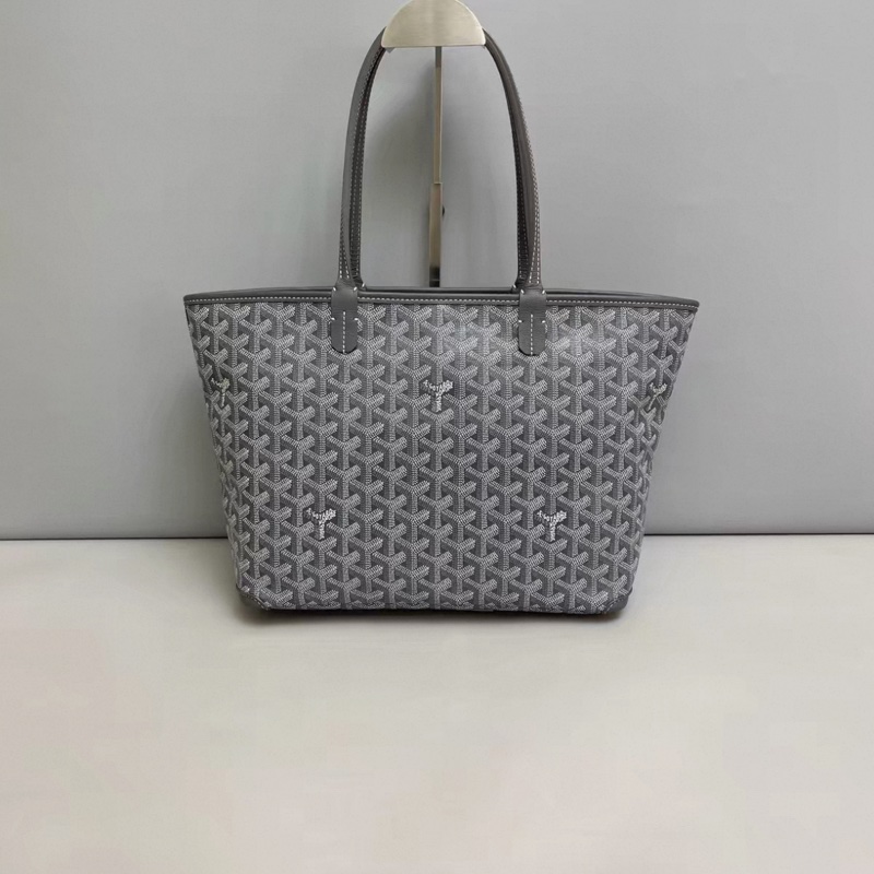Goyard戈雅 灰色印花拉鍊購物袋 尺寸31×24-0