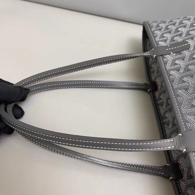 Goyard戈雅 灰色印花拉鍊購物袋 尺寸31×24-3