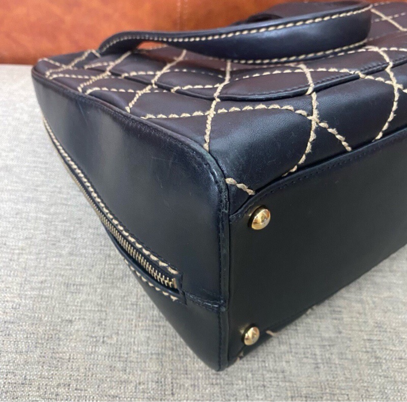 【今年大熱復古款❤️🔥這幾年很火的保齡包🎳】Chanel 中古黑金菱格 保齡球單肩包|手提包-3