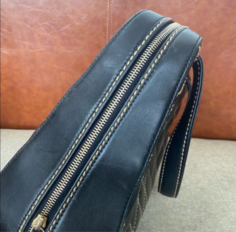 【今年大熱復古款❤️🔥這幾年很火的保齡包🎳】Chanel 中古黑金菱格 保齡球單肩包|手提包-5