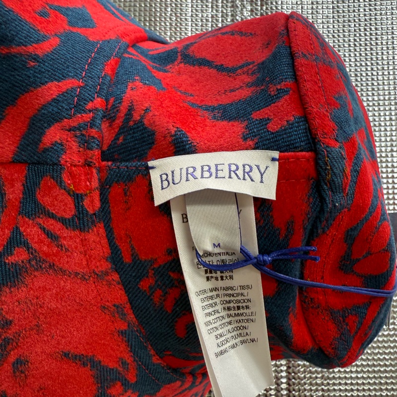 「英國代購」全新Burberry設計款雙面牛仔印花漁夫帽(便宜出換現金）-2