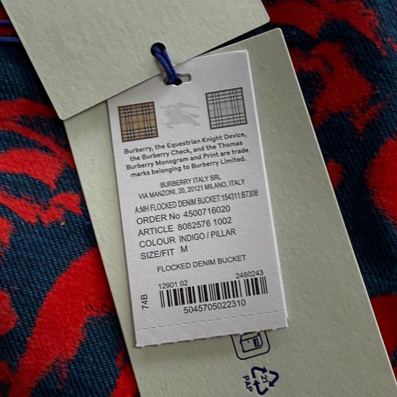「英國代購」全新Burberry設計款雙面牛仔印花漁夫帽(便宜出換現金）-3