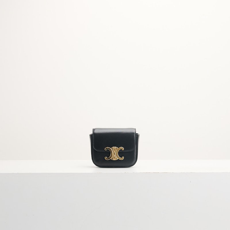 二手Celine mini 凱旋門小包/黑金-0