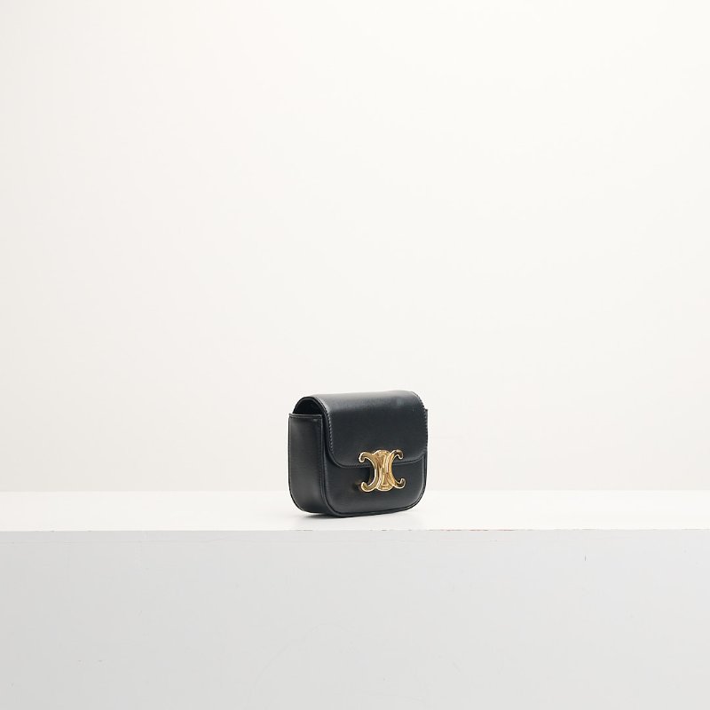 二手Celine mini 凱旋門小包/黑金-1