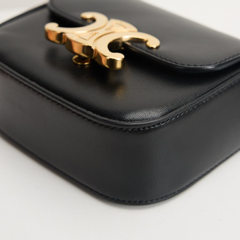 二手Celine mini 凱旋門小包/黑金-5