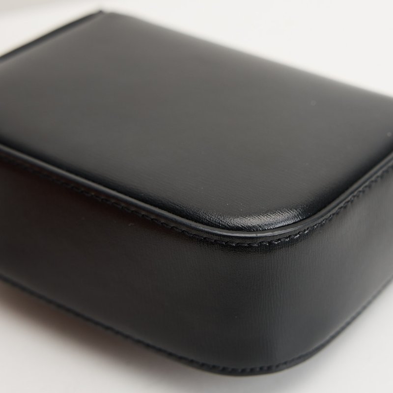 二手Celine mini 凱旋門小包/黑金-10