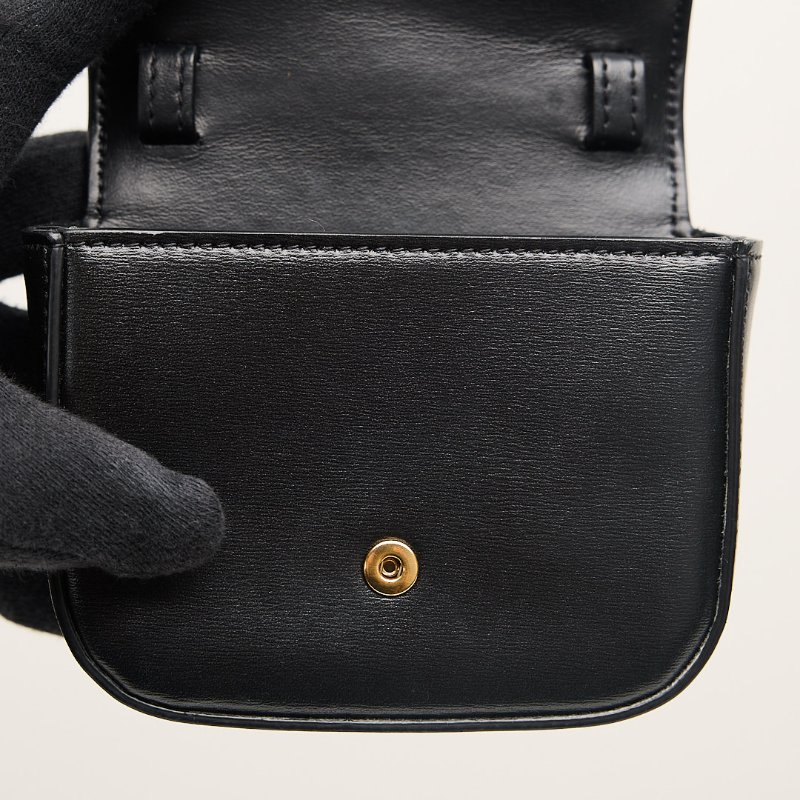 二手Celine mini 凱旋門小包/黑金-13