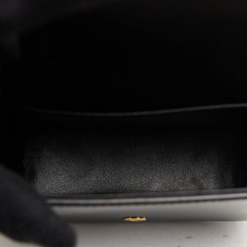 二手Celine mini 凱旋門小包/黑金-15