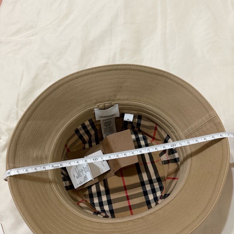 「英國代購」 全新Burberry 博柏利「專櫃親購」LOGO漁夫帽卡其經典格紋-5
