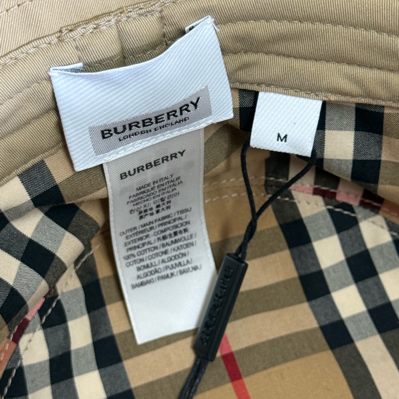 「英國代購」 全新Burberry 博柏利「專櫃親購」LOGO漁夫帽卡其經典格紋-9