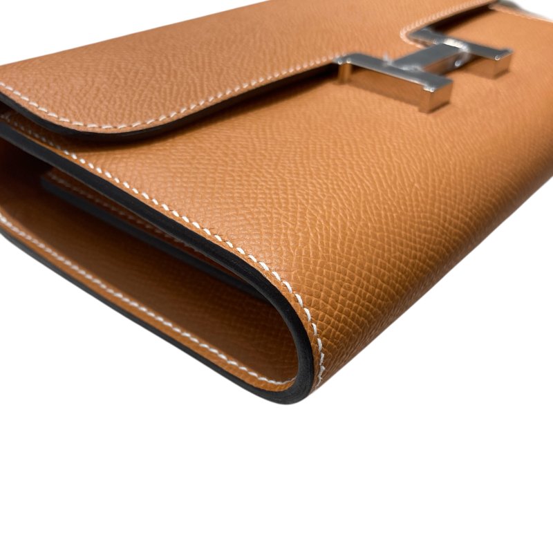 HERMES 愛馬仕 CONSTANCE TO GO 肩背手拿包 皮革 金棕 銀釦-6