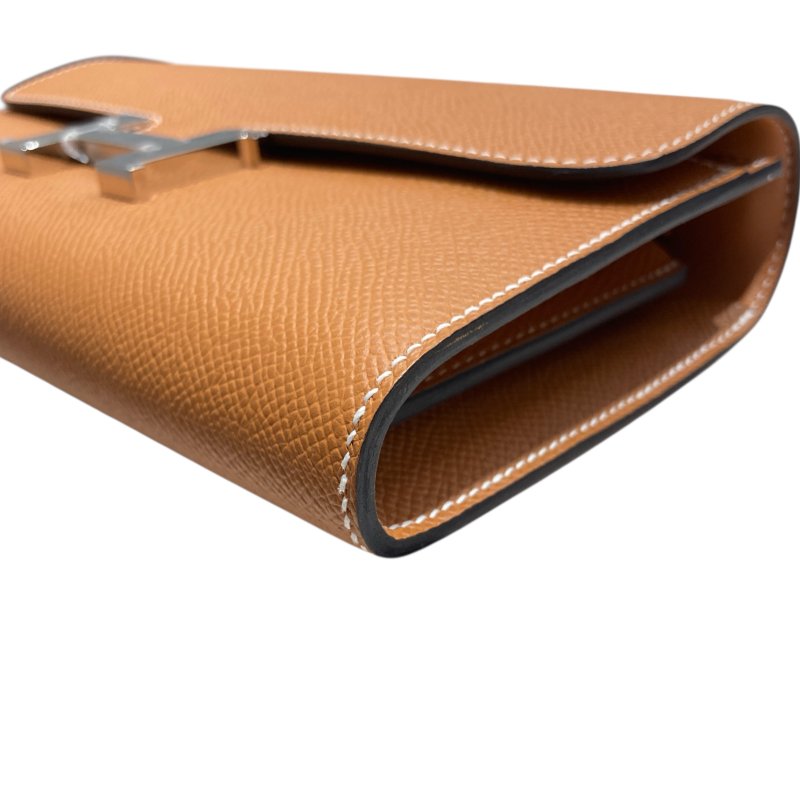 HERMES 愛馬仕 CONSTANCE TO GO 肩背手拿包 皮革 金棕 銀釦-7