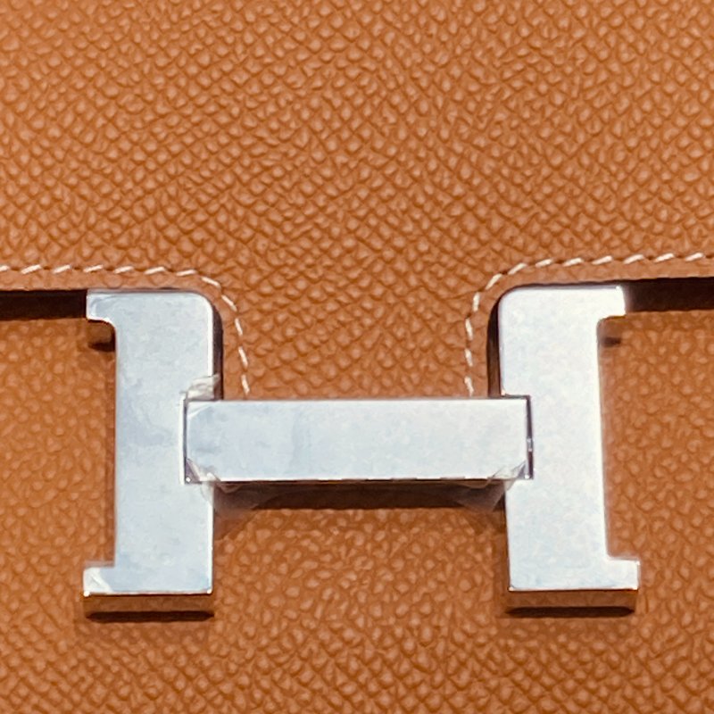 HERMES 愛馬仕 CONSTANCE TO GO 肩背手拿包 皮革 金棕 銀釦-13