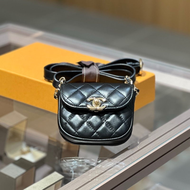 chanel香奈儿双子腰包毛呢羊皮双子星-4