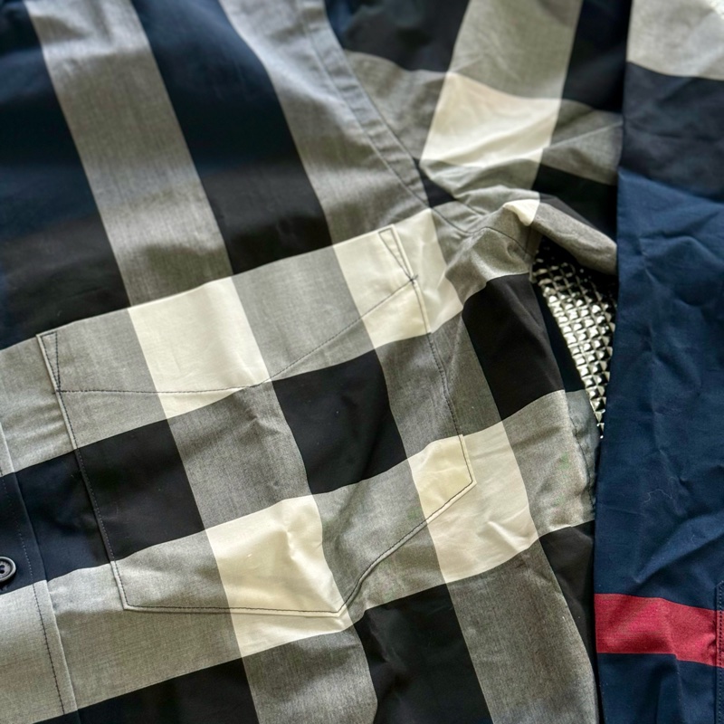「英國代購」全新BURBERRY博柏利［專櫃價24500］經典格紋襯衫海軍藍-1