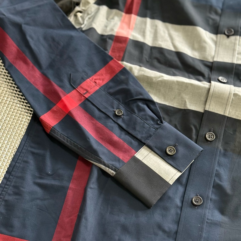 「英國代購」全新BURBERRY博柏利［專櫃價24500］經典格紋襯衫海軍藍-3