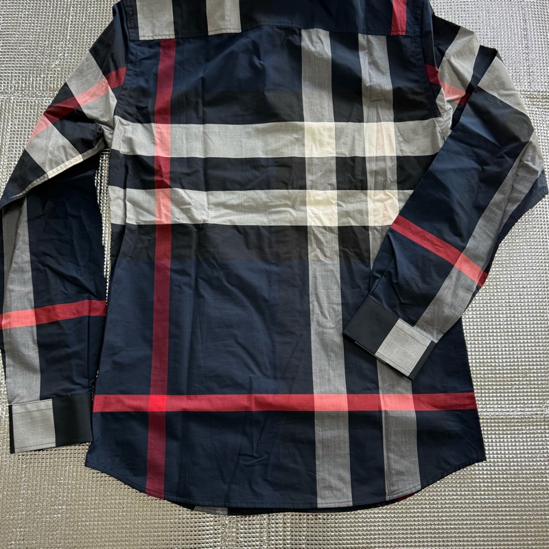 「英國代購」全新BURBERRY博柏利［專櫃價24500］經典格紋襯衫海軍藍-11