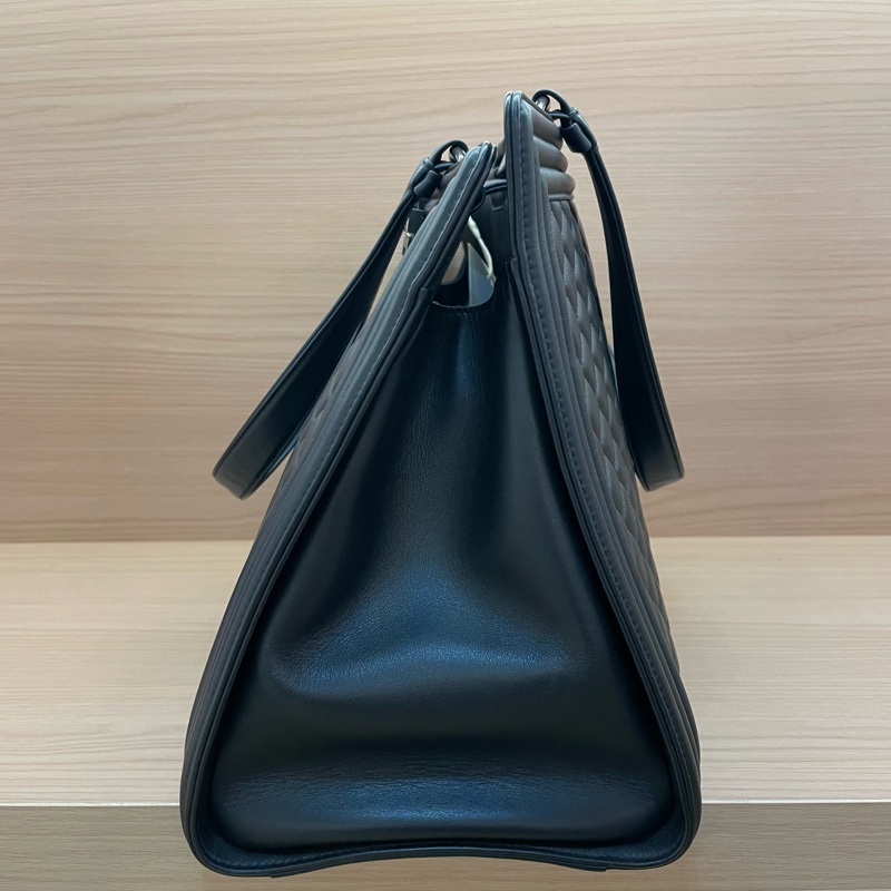 NO:C32 Chanel香奈儿 大號 2015年 20開 黑色牛皮菱格纹leboy系列托特手提包 有塵袋 無卡 無盒子-2