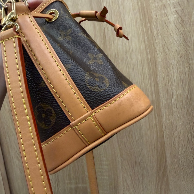 LV 原花Nano Noe金釦手提斜背水桶包M81266-5