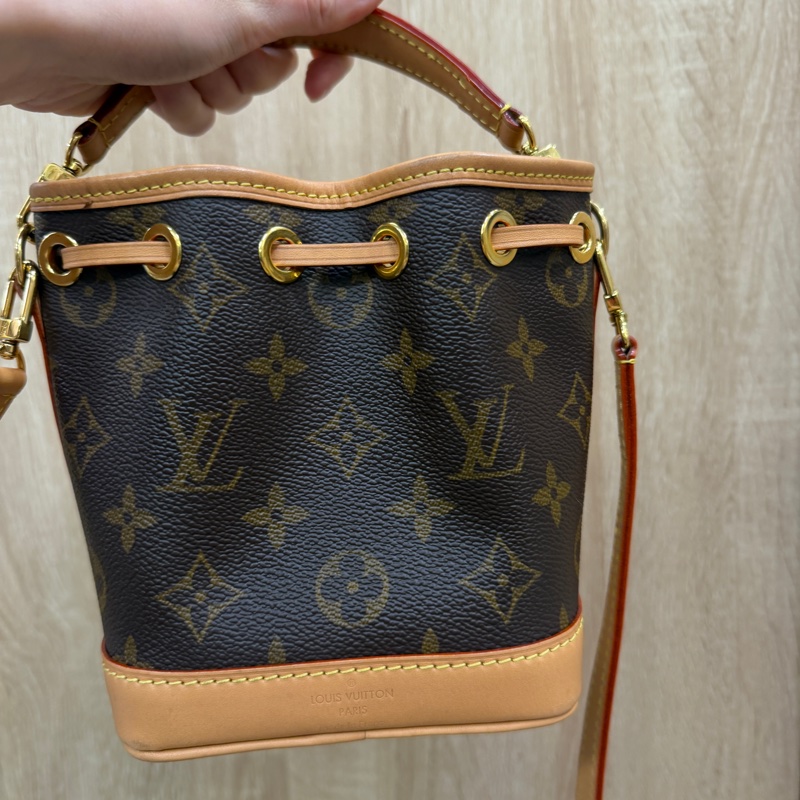 LV 原花Nano Noe金釦手提斜背水桶包M81266-6