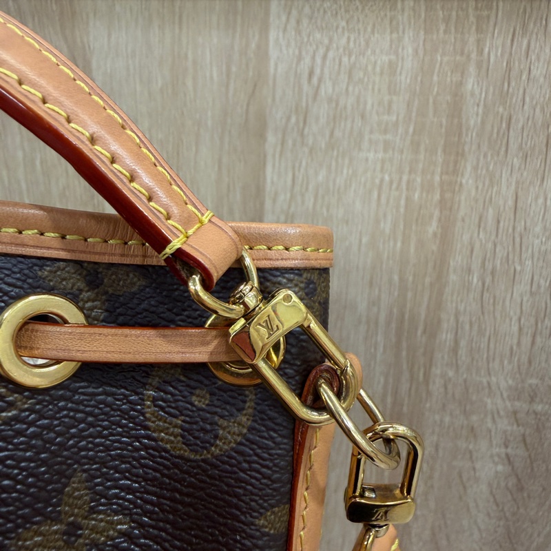 LV 原花Nano Noe金釦手提斜背水桶包M81266-25