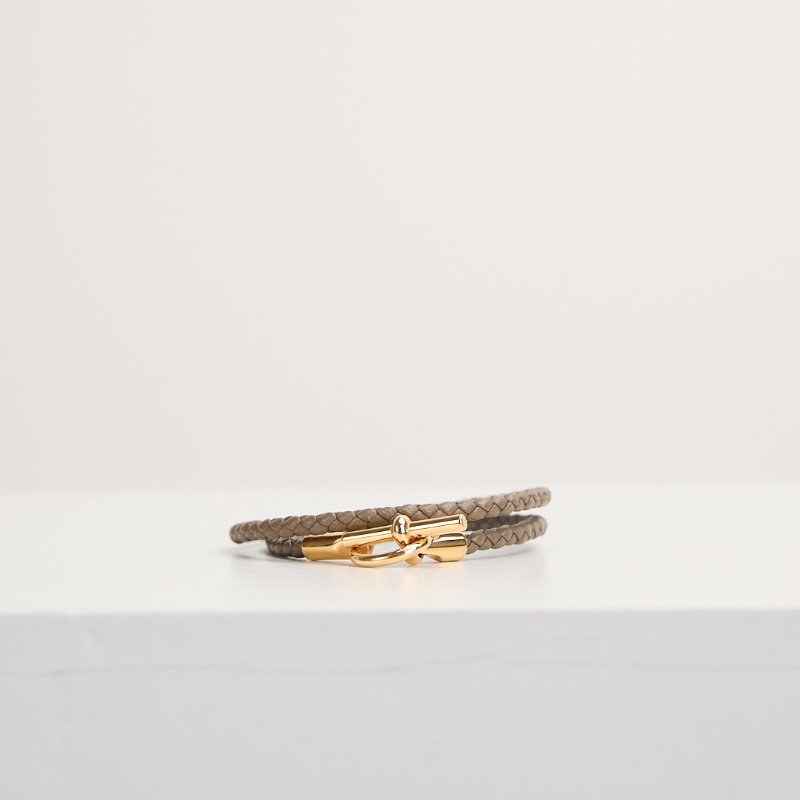 Hermès Glenan Double Tour手環/大象灰-0