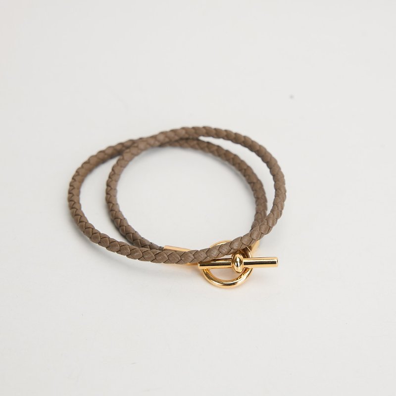 Hermès Glenan Double Tour手環/大象灰-5