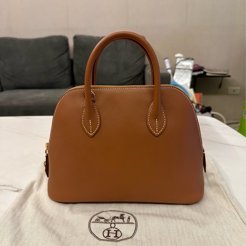 Hermes Bolide 1923 25 金棕色 金扣-0