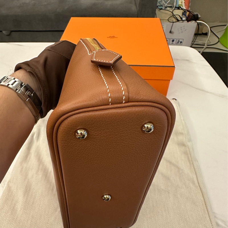 Hermes Bolide 1923 25 金棕色 金扣-3