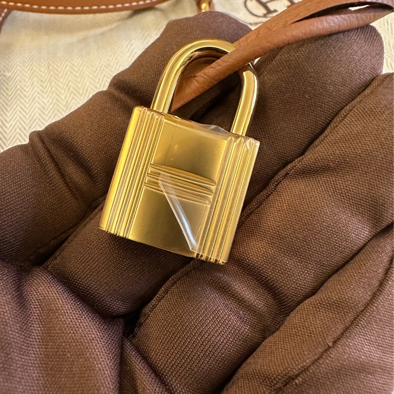 Hermes Bolide 1923 25 金棕色 金扣-8