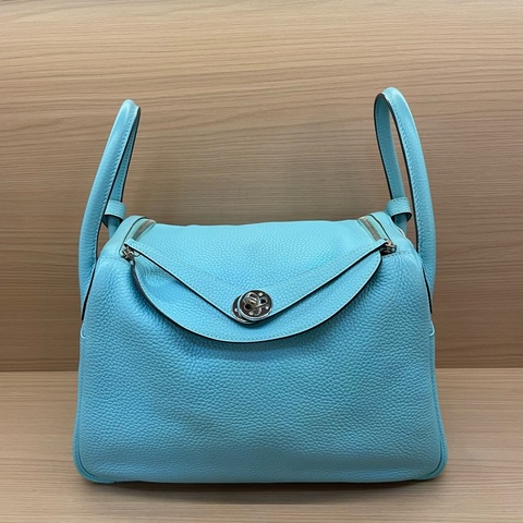 NO：C97 Hermes Lindy30 马卡龙蓝 銀扣 TC 2015年  T刻 無附件