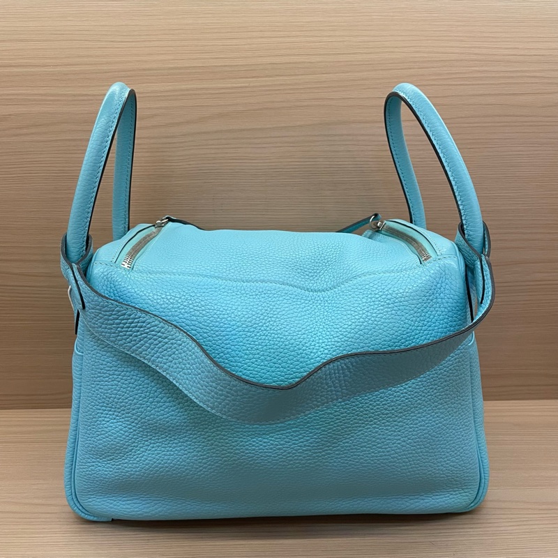 NO：C97 Hermes Lindy30 马卡龙蓝 銀扣 TC 2015年  T刻 無附件-1