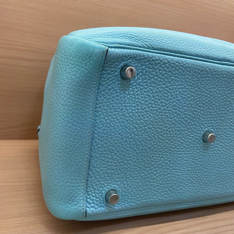 NO：C97 Hermes Lindy30 马卡龙蓝 銀扣 TC 2015年  T刻 無附件-5