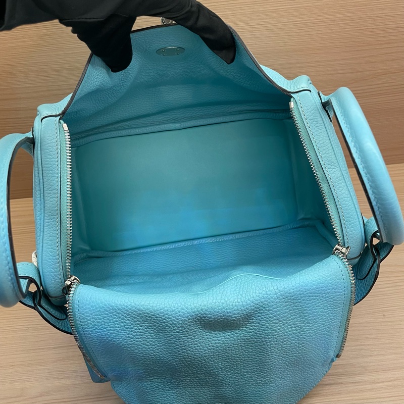 NO：C97 Hermes Lindy30 马卡龙蓝 銀扣 TC 2015年  T刻 無附件-11