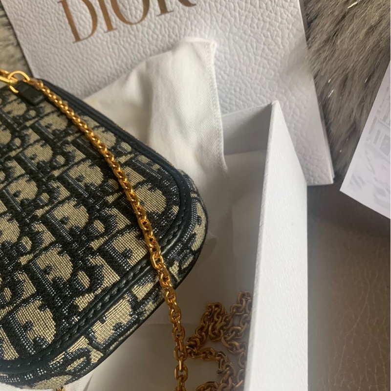 迪奧手機包 鍊條包 斜背包  手提包 鏈條包 肩背包 腋下包 香奈兒  閒置 未使用 有專櫃單 dior 30 Montaigne Call'in Dior Phone Holder with chain-2