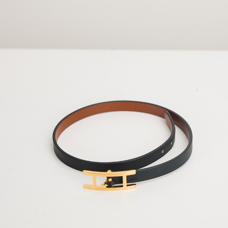Hermès Behapi Double Tour手環/黑/褐色-2
