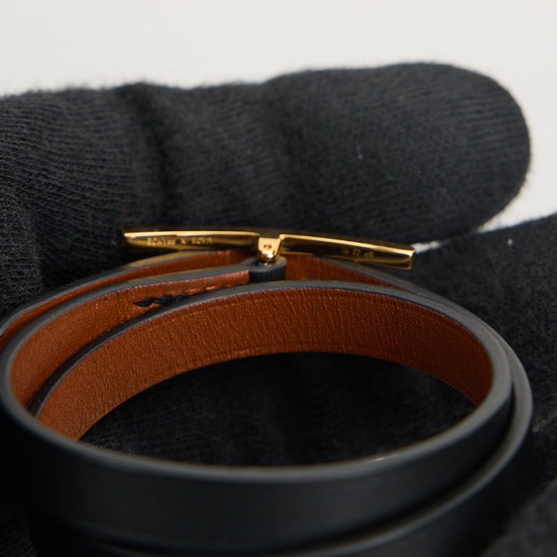Hermès Behapi Double Tour手環/黑/褐色-7